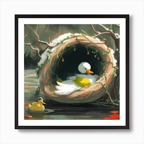 Ducks In Nest Art Print