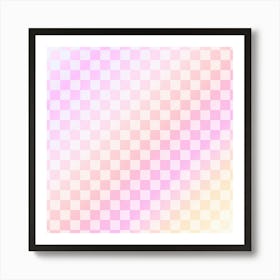 Pastel Checkered Background Art Print