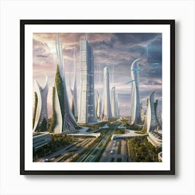 Futuristic Cityscape 1 Art Print