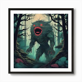 Mythical Creature in The Woods Art Print