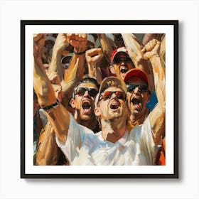 A Sports Fans Cheering Oil Painting Illustration 1718674763 4 Art Print