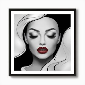 Black And White Portrait Of A Woman Art Print