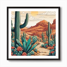 Cactus Desert 12 Art Print