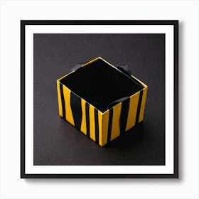 Yellow And Black Striped Box 1 Art Print