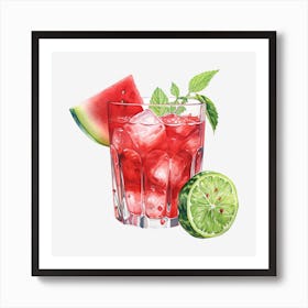 Watermelon Cocktail 8 Art Print