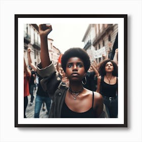 Black Woman With Raised Fist Art Print
