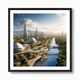 Futuristic Cityscape 148 Art Print