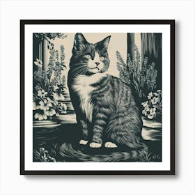 Cat In The Woods Art Print