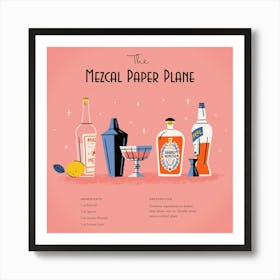 Mezcal Paper Plane Cocktail – Art Print Art Print