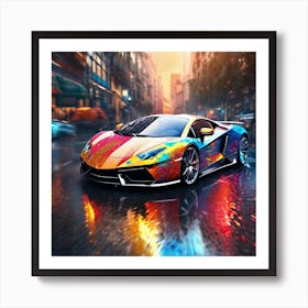 Colorful Sports Car Art Print