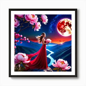 Peony Moon Art Print