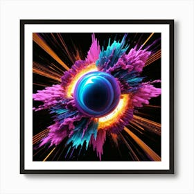 Plasma Explosion Glitch Art 13 Art Print
