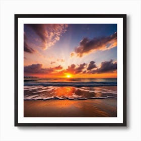 Sunset On The Beach 406 Art Print