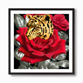 Tiger Roses Art Print