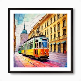 Budapest Tram Colours  Art Print