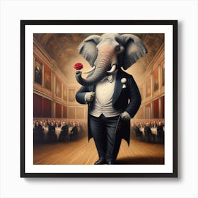 Elephant In Tuxedo 1 Art Print