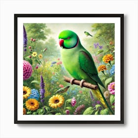 Parrot In The Garden Art Print