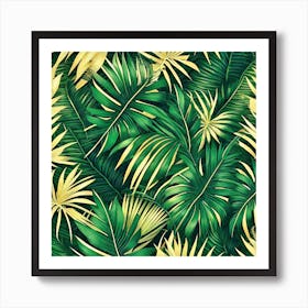 Tropical Leaves Seamless Pattern Art Print