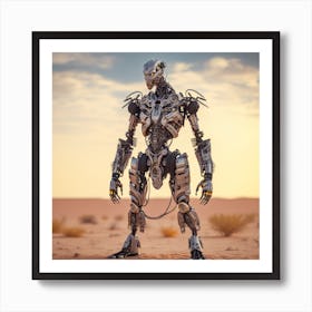 Robot In The Desert 3 Art Print