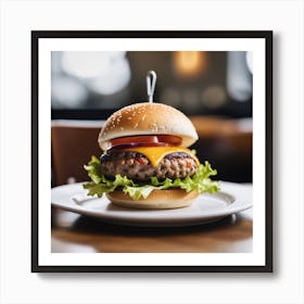 Hamburger On A Plate 54 Art Print