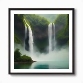 Majestic Waterfalls Art Print