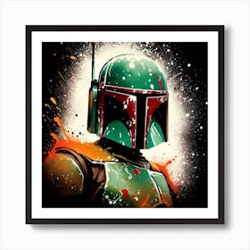 Boba Fett Paint Splatter Art Print Art Print