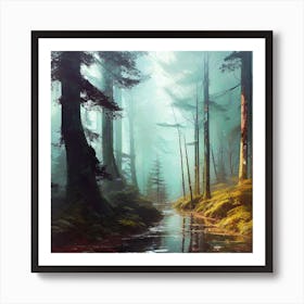 Forest In The Fog 1 Art Print