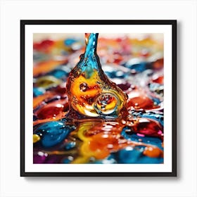Colorful Drop Of Liquid Art Print