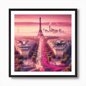 Paris At Sunset Art Print