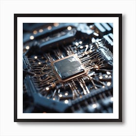 Close Up Of A Computer Chip 5 Art Print