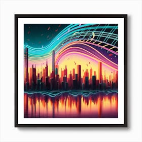 An Image Of A Sound Wave With Different Tones An 1 Art Print