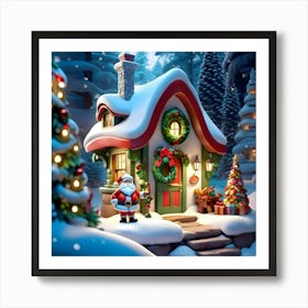 Santa'S Cottage 3 Art Print