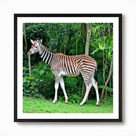 Zebra In The Forest 3 Art Print