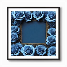 Blue Roses Frame 1 Art Print