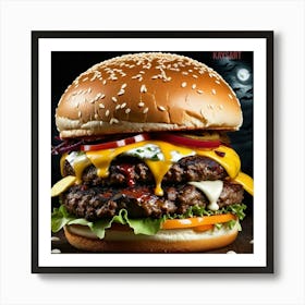 Burger At Night Art Print