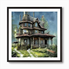 Spooky house Art Print