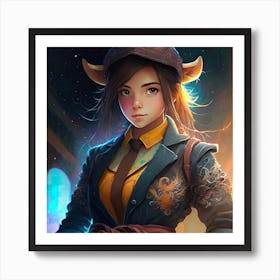 Cow rider AKA lin wei Art Print