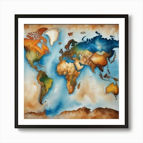 World Map 52 Art Print