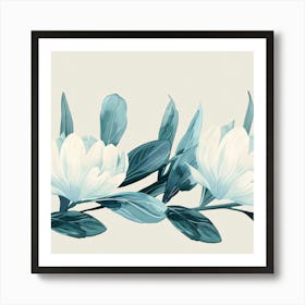 Watercolor Magnolias Art Print