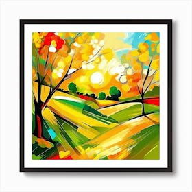 Autumn Landscape Painting 1 Art Print
