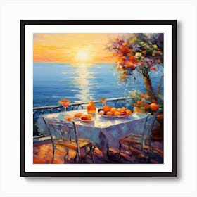 Sunset On The Terrace Art Print