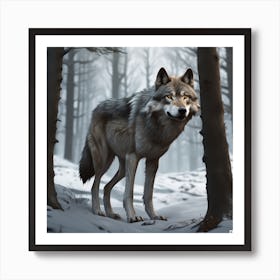 Wolf In The Woods 66 Art Print