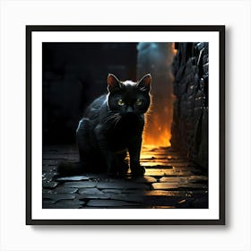 Leonardo Diffusion Xl A Pure Black Wall And A Black Cat With G 1 (1) Upscayl 4x Realesrgan X4plus Anime Art Print