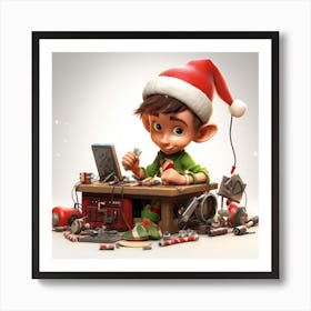 Christmas Elf Art Print