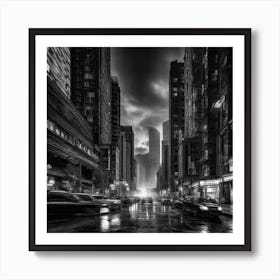 Black And White Cityscape 8 Art Print