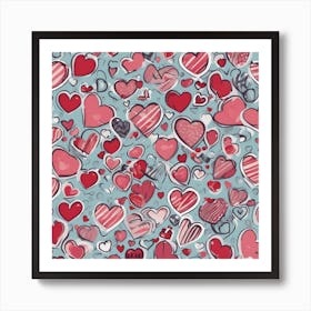 Heart Pattern 10 Art Print