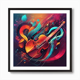 Abstract Violin Painting Art Print