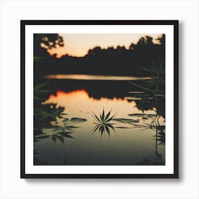 420 Sunset On The Lake Art Print