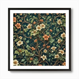 Floral Wallpaper 2 Art Print