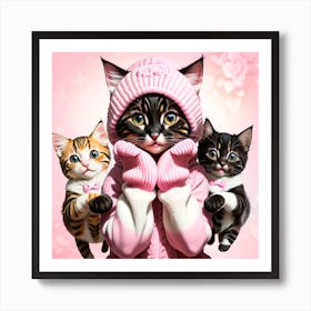 Pretty Kitty 1/4  (cat baby mittens fur baby winter cold fluffy pussy cute loveable adorable feline funny whiskers pets caturday)   Art Print